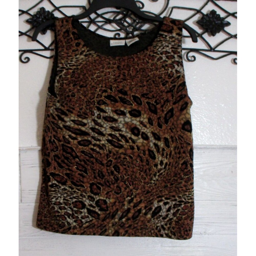 White Stag Women's Top Size M Sleeveless Multicolored Round Neck